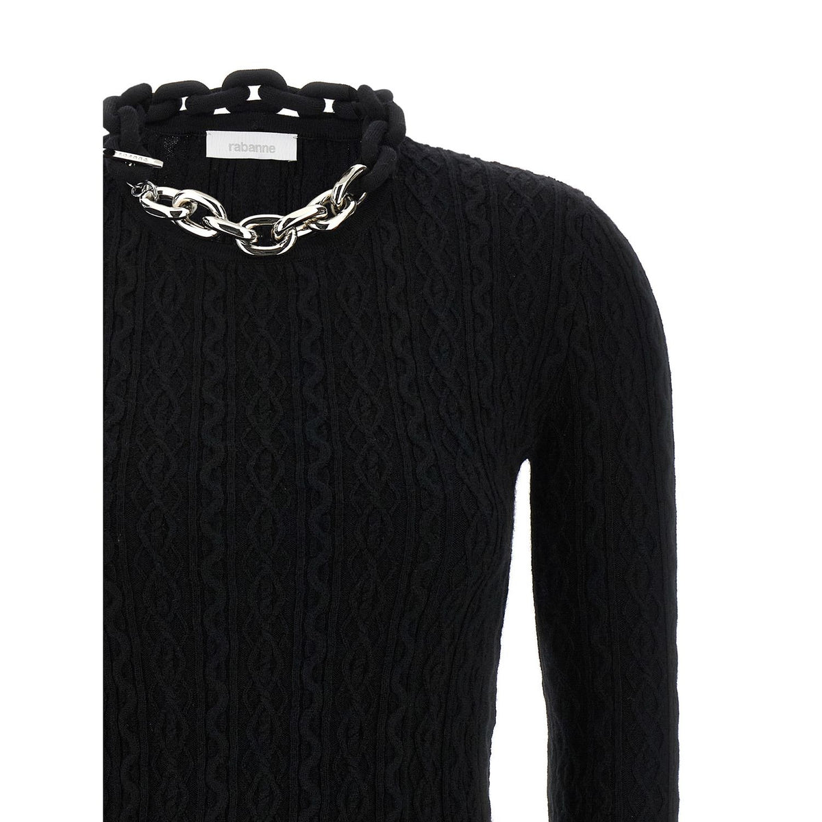 Paco Rabanne Black Wool Cardigan