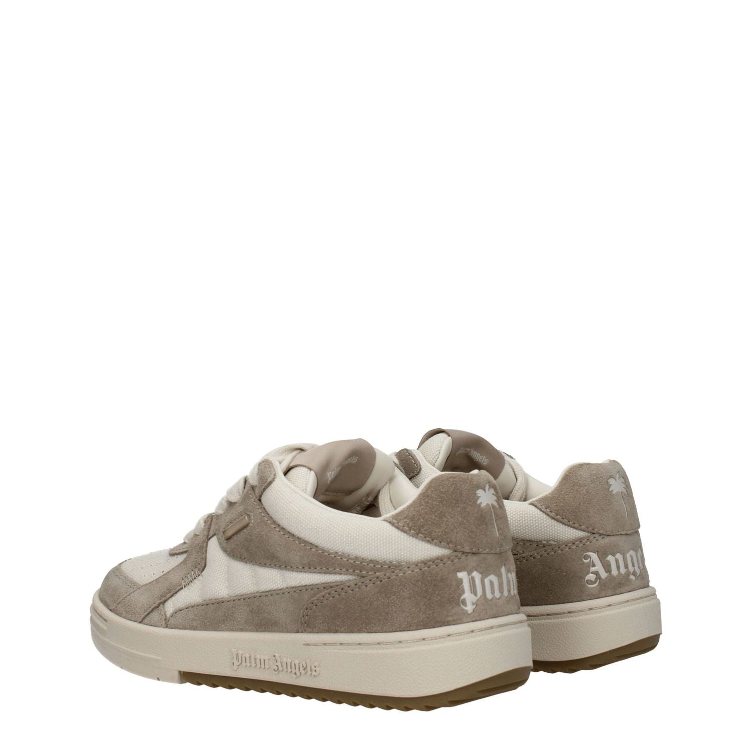 Palm Angels Beige Fabric Low Top Sneakers