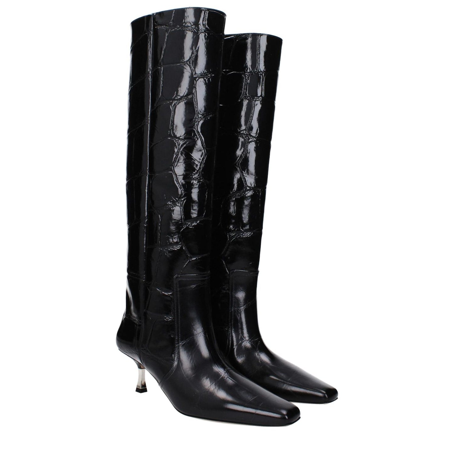 Paris Texas Black Leather Boots