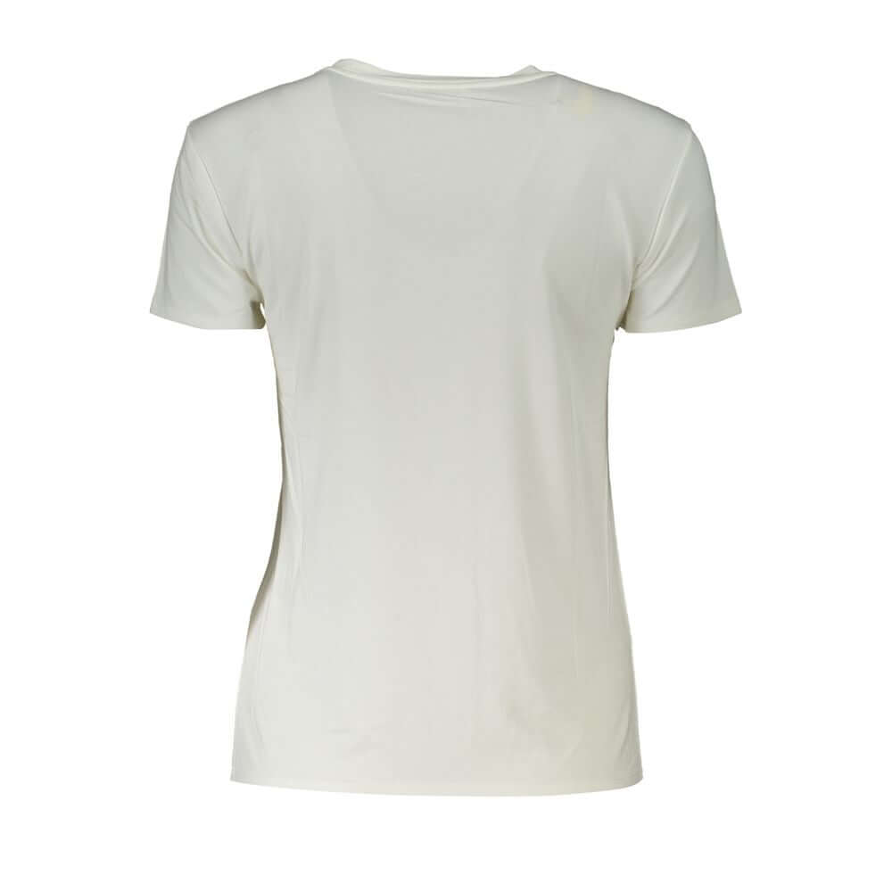 Back view of Patrizia Pepe White Organic Cotton Women T-Shirt.