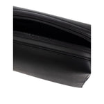 Paul Smith Leather washbag in black with zip closure, internal pocket, branded logo, carry handle. Size: Width 23.5cm, Depth 14.5cm, Height 10.5cm.