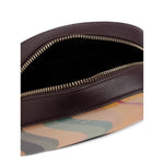 Paul Smith Swirl leather crossbody bag with top zip and detachable strap, showcasing main compartment and logo print detail.