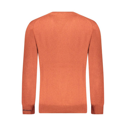 Pepe Jeans Marrone Cotton Men Sweater with subtle logo embroidery, offering comfort and style in a luxurious cotton-wool-cashmere blend.