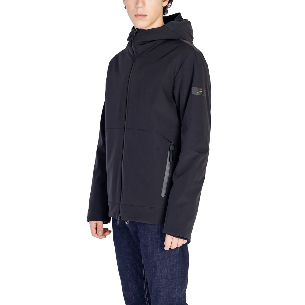 Peuterey Black Polyamide Jackets & Coat for men with waterproof zip and hood