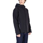 Peuterey Black Polyamide Jackets & Coat with hood and zip pockets, stylish and functional design for men.