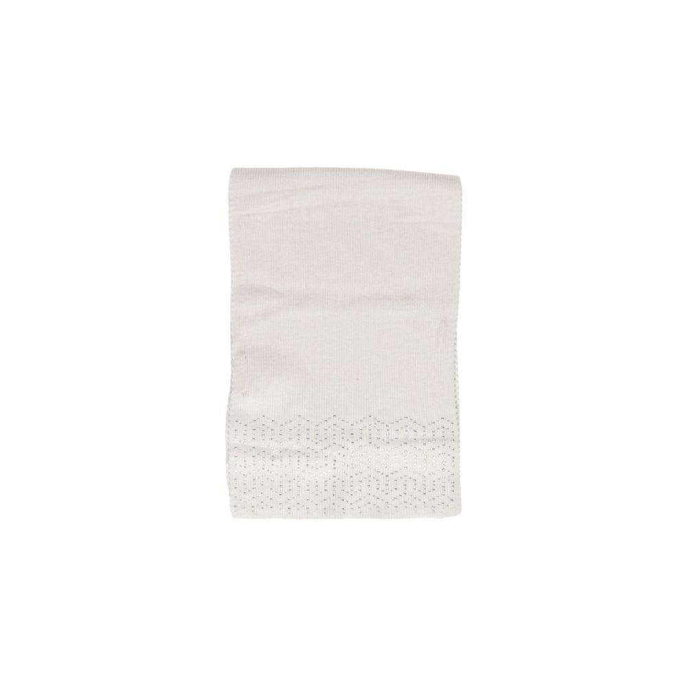 Pieces Beige Polyester Scarf with sequin details for elegant style.