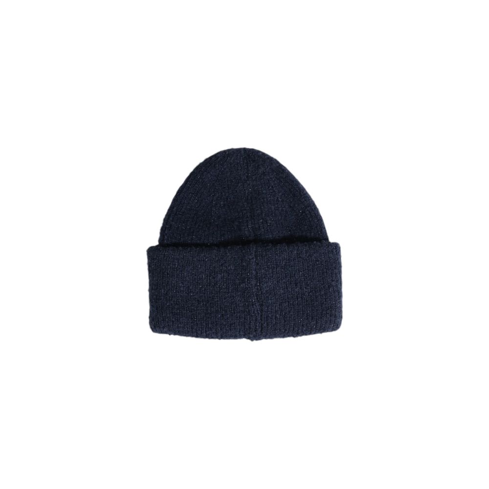 Pieces Blue Recycled Polyester Caps Baseball Hat, sustainable beanie with metallic fibers, versatile and comfortable winter accessory.