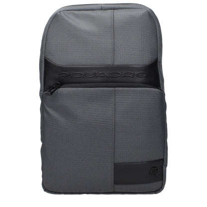 Piquadro Gray Fabric Crossbody Bag