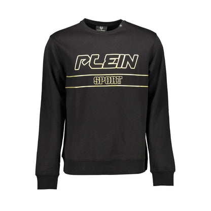 Plein Sport Black Cotton Men Sweater with logo and contrasting details.