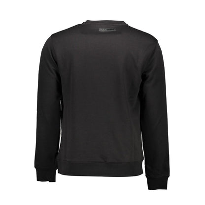 Back view of Plein Sport Black Cotton Men Sweater showcasing bold design and premium material.