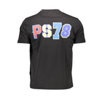 Back view of Plein Sport Black Cotton Men T-Shirt with bold PS78 print