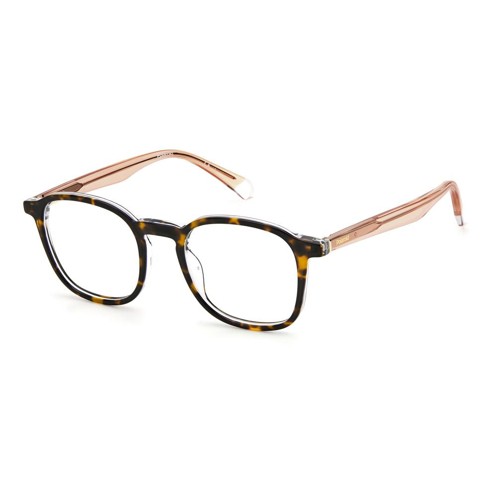 Polaroid Brown Acetate Frames with havana crystal design, size 49/20/145 mm, made of acetate material.