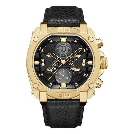 Police Black Leather Dress Watch