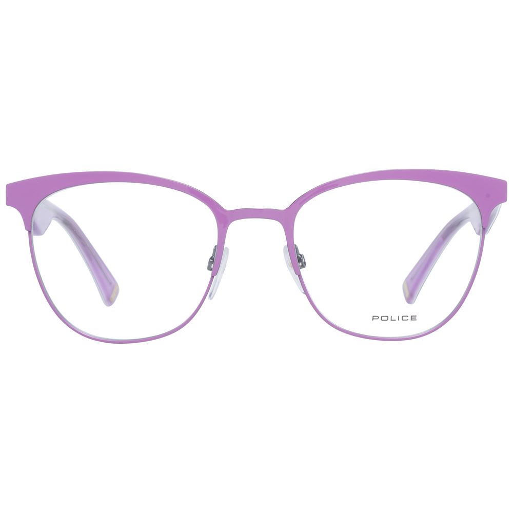 Police Purple Women Glasses Frame, full-rim, plastic, with branded case, spring hinge, size 51-19-140, stylish and elegant design.