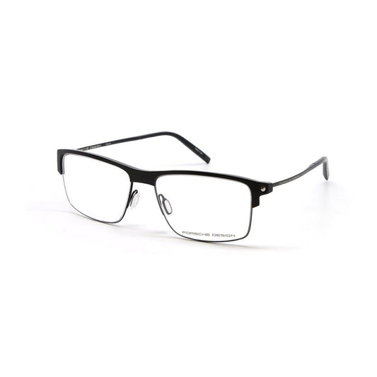 Porsche Black Metal Glasses (Frames) P8361-A, 55/16/145 mm, elegant design, black metal frame, made in Italy.