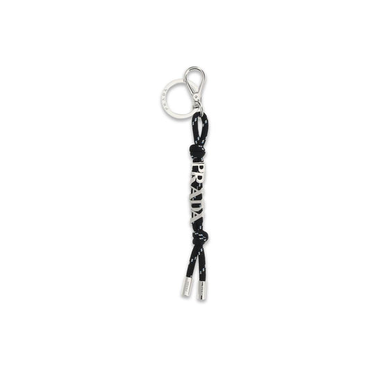 Prada Black Recycled Polyester Keychain
