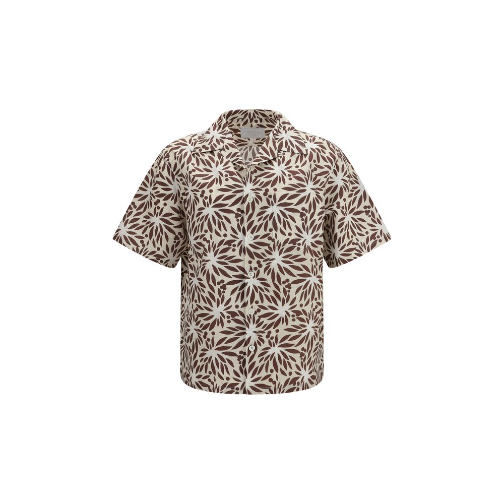 Prada Brown Cotton Pattern Shirt 1728,72470364320,Brown,Clothing,Men,New with tags,Pattern - Shirts - Clothing,Prada,Shirts - Clothing,XL