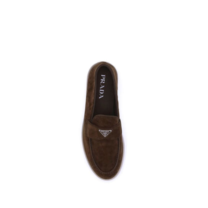 Prada Brown Rubber Slip-On Loafers