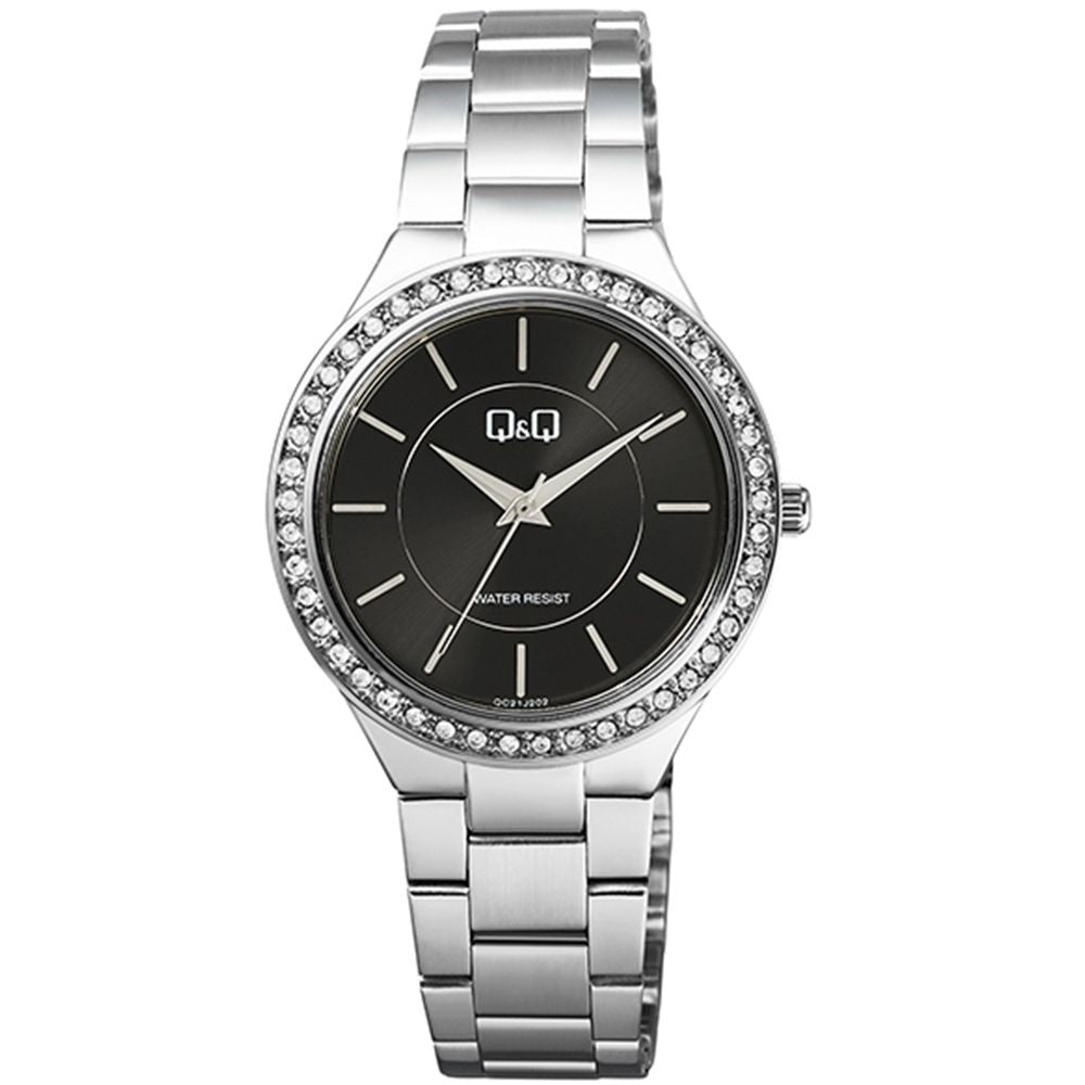 Q&Q FASHION Mod. QC21J202Y silver ladies wristwatch, 38mm metal case with quartz movement, water resistant 3 ATM