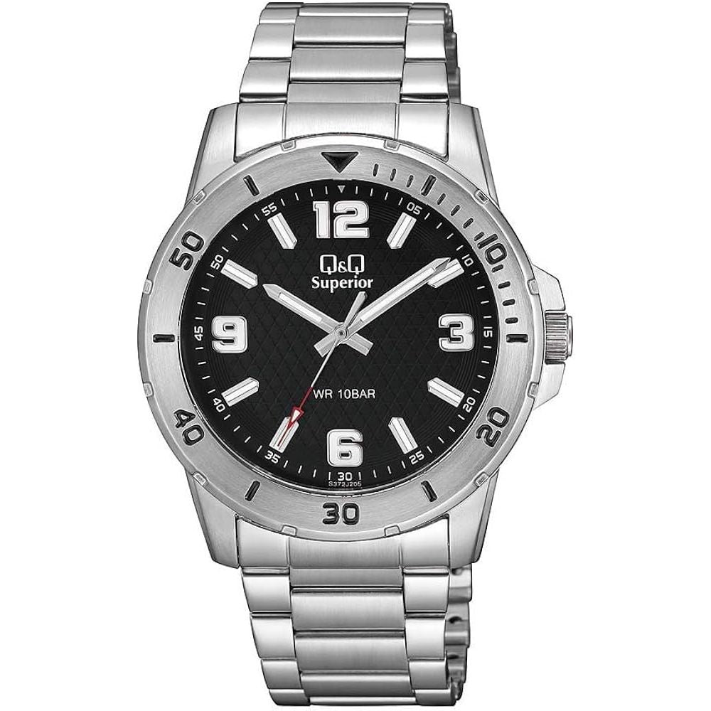 Q&Q SUPERIOR Mod. GENT DIVER DATE watch, stainless steel and ceramic case, sapphire dial, 10 ATM water resistant, quartz movement.