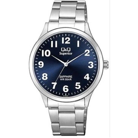 Q&Q SUPERIOR Mod. S278J205Y gent's wristwatch with 40mm stainless steel case, sapphire dial, quartz movement, and 5 ATM water resistance.