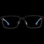 QUIKSILVER MOD. EQYEG03085 52DBLK eyeglasses front view for gent, black frame with blue temple tips, stylish optical design.