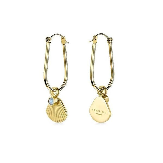 ROSEFIELD JEWELS JEWELRY Mod. JPHSCG-J258 delicate gold earrings with shell and gemstone details
