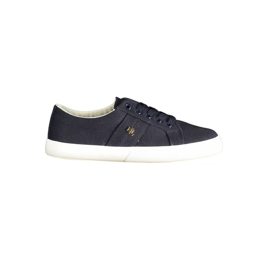 Ralph Lauren Blue Cotton Women Sneaker with classic charm and modern flair, featuring a blend of cotton and polyester for comfort