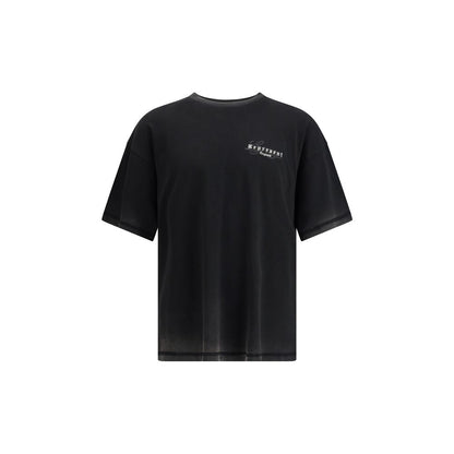 Represent Black Cotton T-Shirt with fade-out washed effect, oversized fit, ribbed crewneck, and Represent England embroidery for AW25 season.