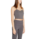 Rinascimento Gray Polyester Top, Women's Fall/Winter Collection, 90% Polyester, 10% Elastane/Lycra, Stylish T-Shirt and Sweatshirt