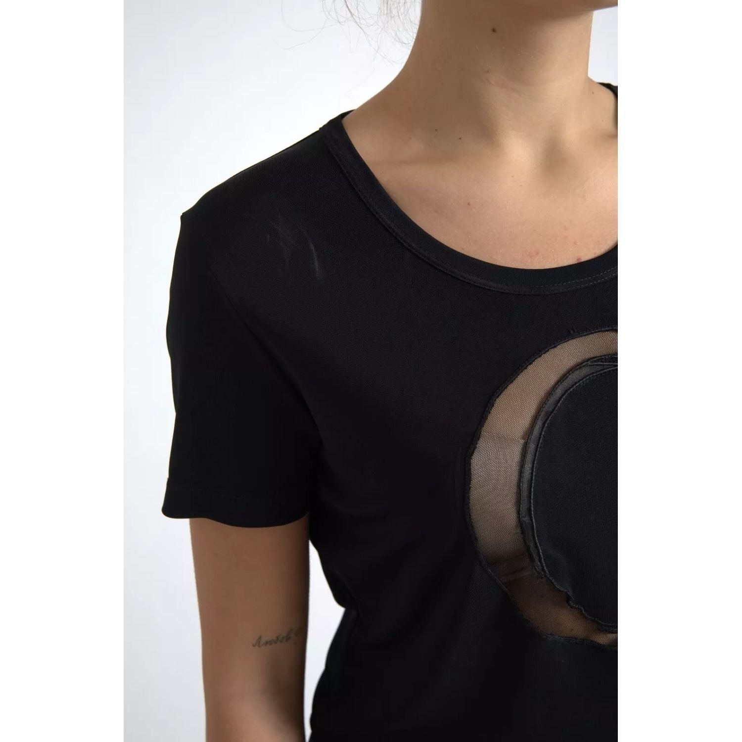 Roberto Cavalli Black Viscose Round Neck CLASS T-shirt