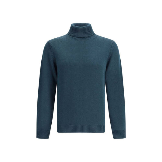 Roberto Collina Green Merino Wool Turtleneck