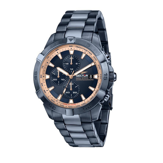 SECTOR Mod. ADV2500 men's chronograph wristwatch, 43mm stainless steel case, 10 ATM water resistance, mineral dial, quartz movement