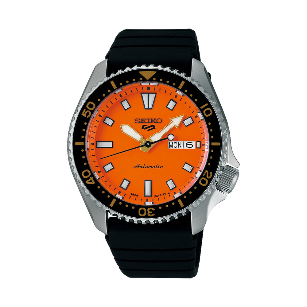 SEIKO 5 Mod. SPORTS Automatic SKX with orange dial and black strap