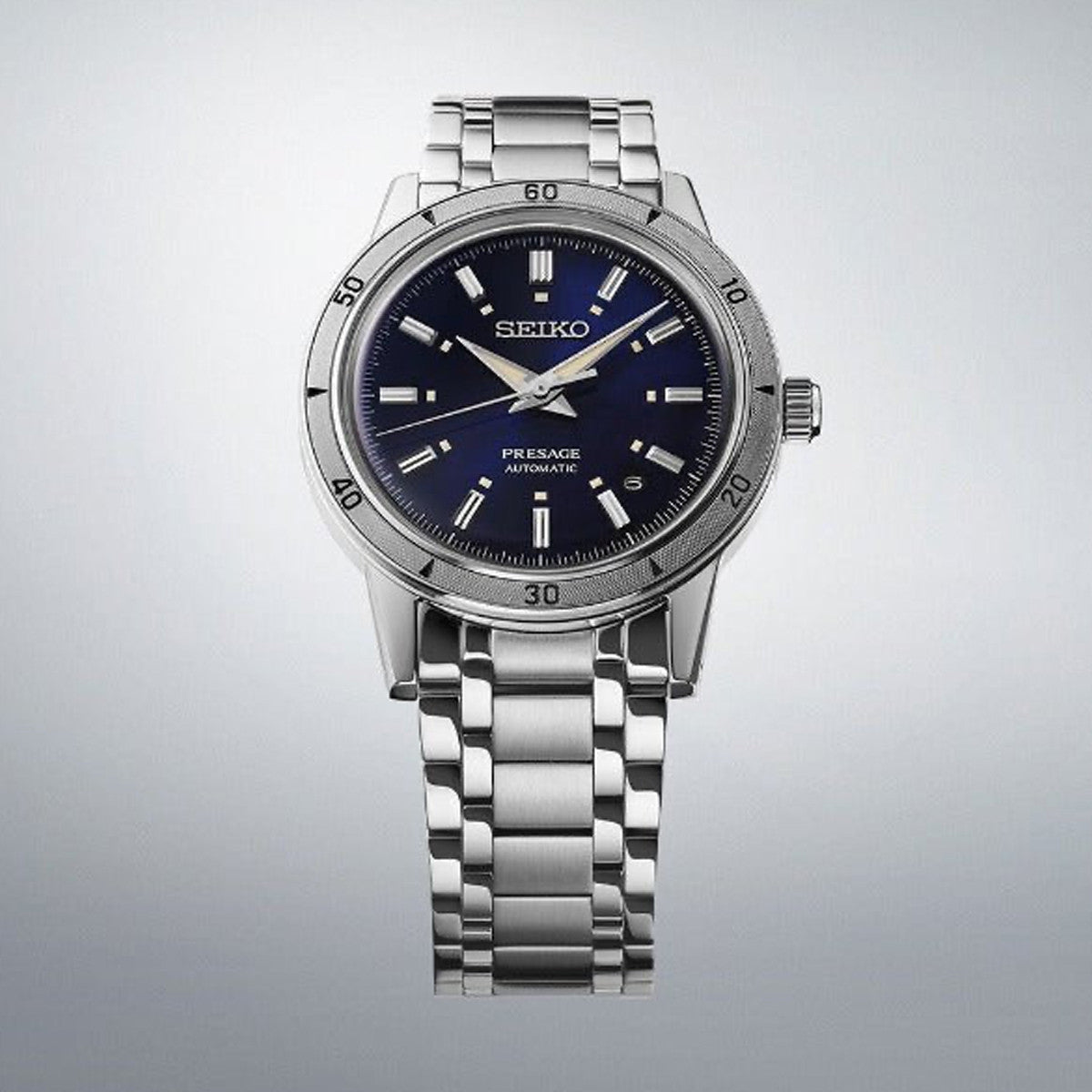 SEIKO PRESAGE MOD. STYLE '60 Automatic watch with a stainless steel bracelet and blue dial.