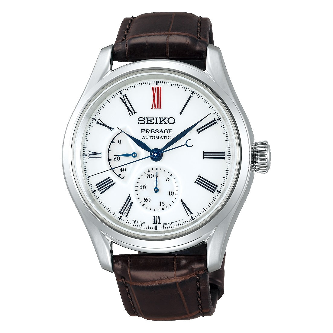 SEIKO PRESAGE Mod. ARITA AUTOMATIC luxury men's watch with leather strap and Roman numeral dial