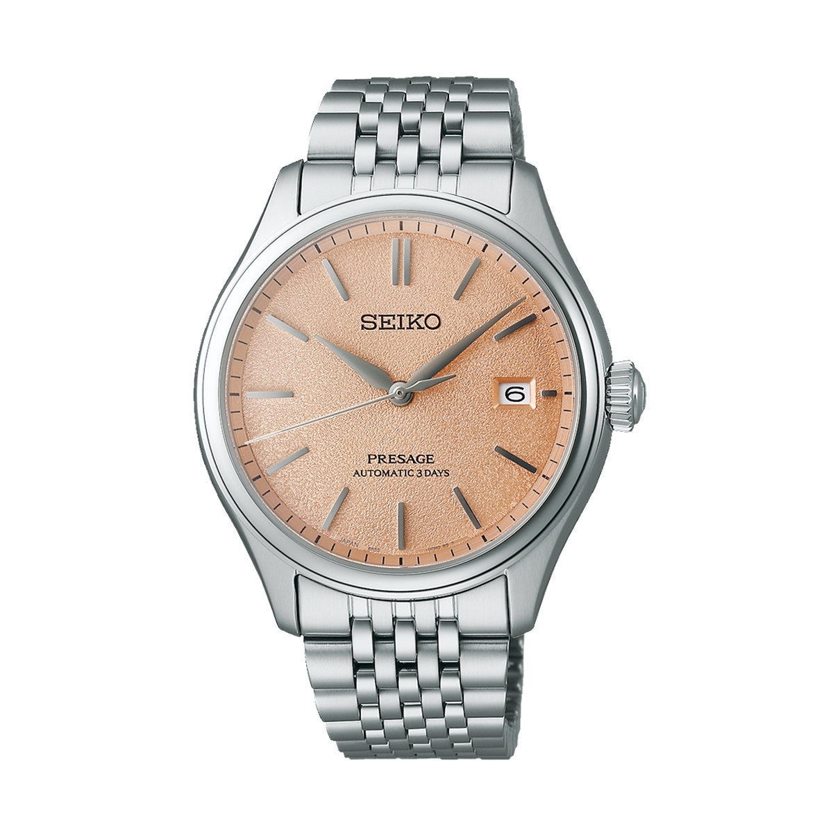 SEIKO PRESAGE Mod. CLASSIC watch with silver bracelet and copper dial