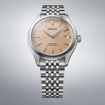SEIKO PRESAGE Mod. CLASSIC wristwatch with a textured dial and stainless steel bracelet.