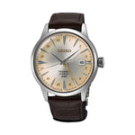 SEIKO PRESAGE Mod. COCKTAIL AUTOMATIC - LEATHER, CREAM watch with brown leather strap and cream dial