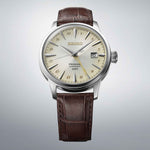 SEIKO PRESAGE Mod. COCKTAIL AUTOMATIC - LEATHER, CREAM watch with brown leather strap and cream dial