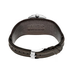 Back view of SEIKO PROSPEX Mod. 1959 ALPINIST TERRA - Ltd. Edt. 1.959 pcs. showing leather strap and stainless steel case.