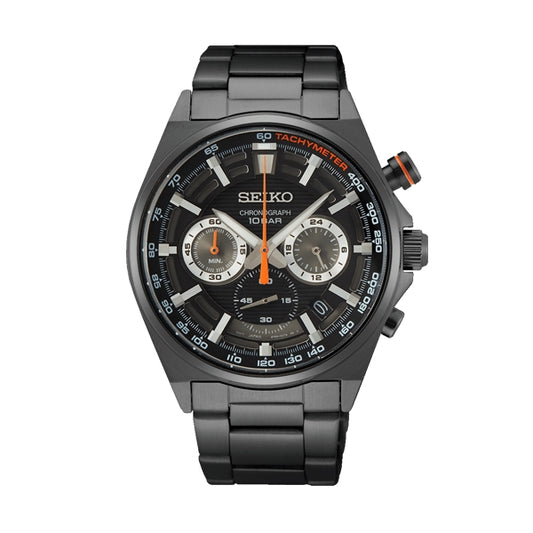 SEIKO WATCHES Mod. SSB399P1, gent's quartz chronograph with SS IP black case and strap, water resistant 10 ATM, in official packaging.