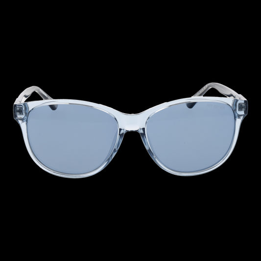 SKECHERS MOD. SE6296 5590D sunglasses for ladies, front view with blue lenses and transparent frame