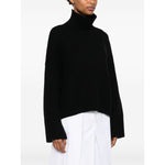 SOFT GOAT Sweaters Black ribbed high neck long sleeve cashmere jumper