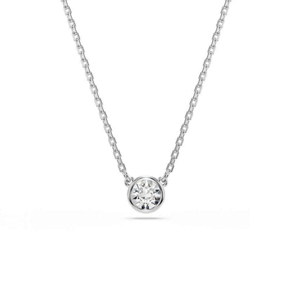 SWAROVSKI Mod. 5696039 Imber Pendant Necklace, Round Cut Stone, White Rhodium Plated, Minimalist Elegant Design
