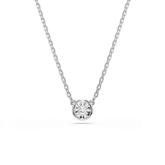SWAROVSKI Mod. 5696039 Imber Pendant Necklace, round cut, white, rhodium plated, elegant design from Imber Collection.
