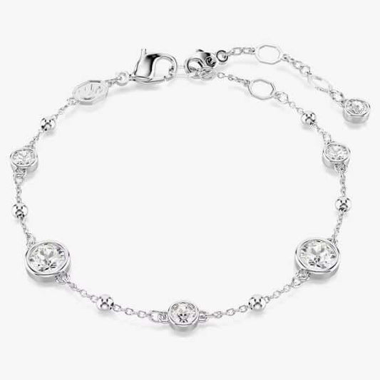 SWAROVSKI Mod. 5696079 Imber Bracelet, round cut gemstones, rhodium plated chain, elegant jewelry design