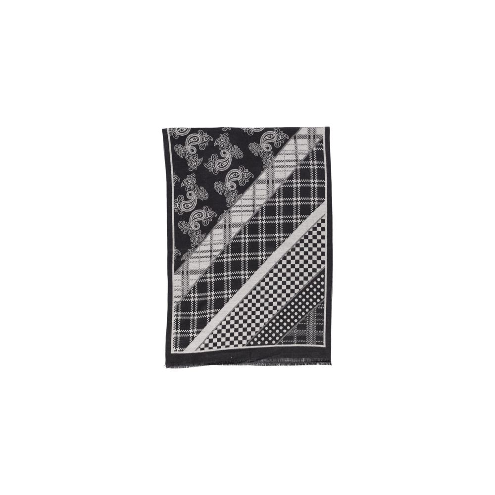 Sandro Ferrone Black Viscose Scarf - Fall/Winter Collection for Women made from 70% Viscose and 30% Polyester.