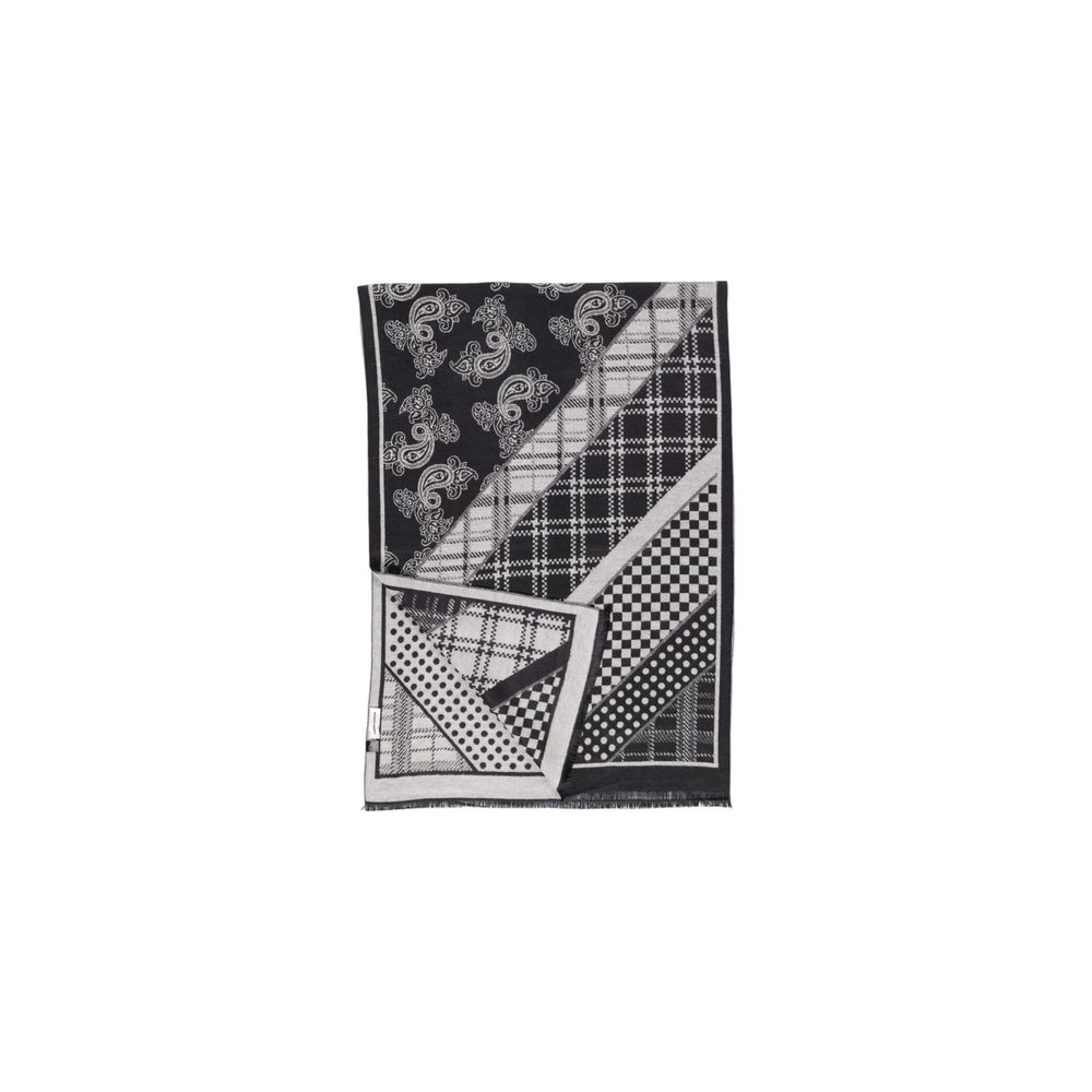 Sandro Ferrone Black Viscose Scarf in fall/winter collection with a stylish pattern, made from 70% viscose and 30% polyester.