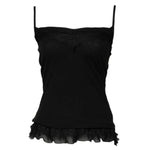 Scervino Street Black Wool Sleeveless Square Neck Tank Top